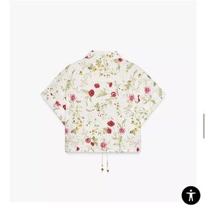 Zara Floral Blouse - White and Red